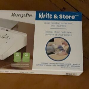 Write & Store Glass desktop whiteboard organizer